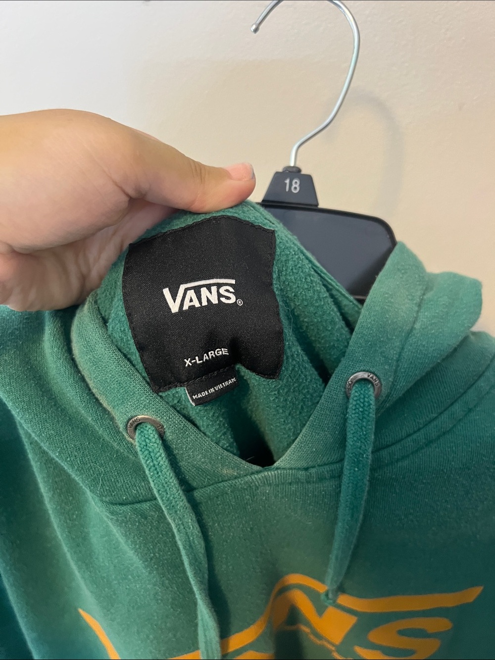 Vans Green Hoodie with Yellow Logo - Picture 5 of 5